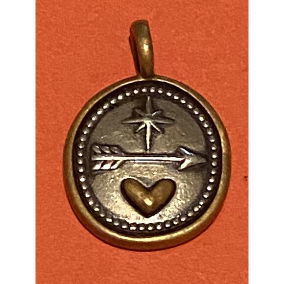 James Avery Retired Silver and Bronze Follow Your Heart Charm or Pendant - Picture 1 of 4